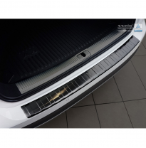 Protector Paragolpes Trasero Negro Acero Inox Audi A4 B9 Allroad 2016- &#039;Ribs&#039;